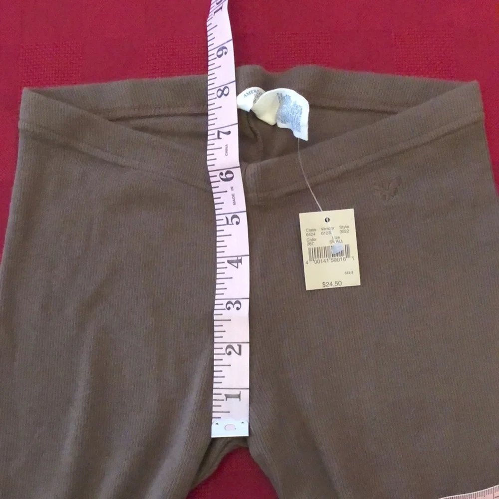 American Eagle Ultra Low Rise Ribbed Leggings in Brown Size Small Women’s